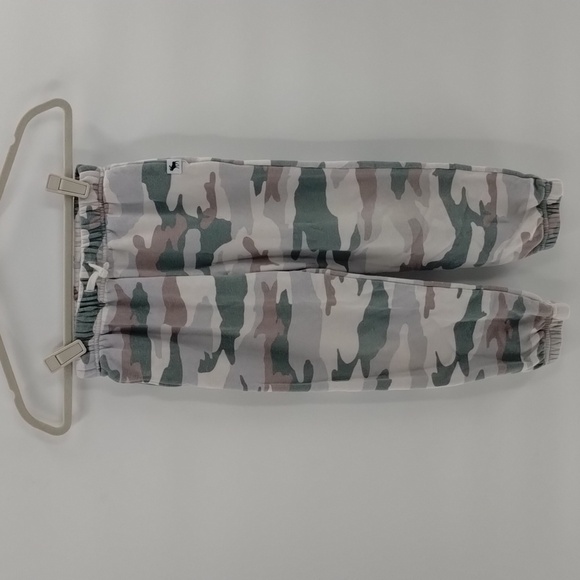 Abercrombie kids jogger sweatpants size 7 8 green gray camo unisex drawstring - Picture 1 of 7